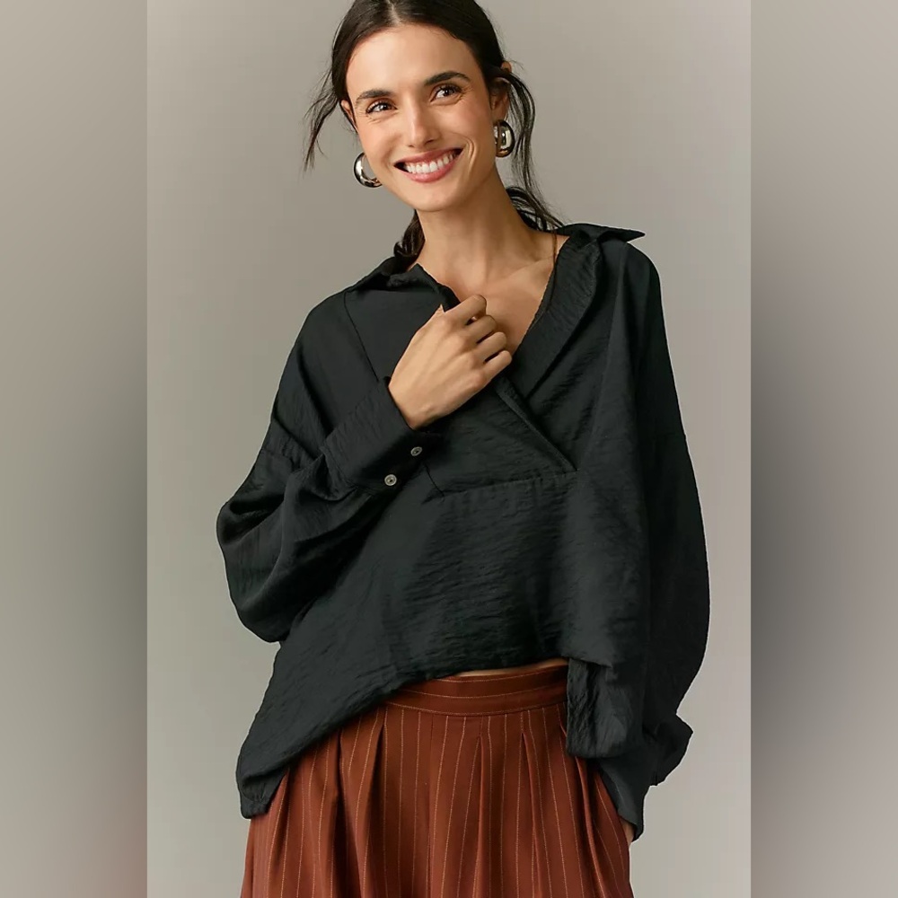 Anthropologie | The Dylon Long-Sleeve Wide-Placket Top